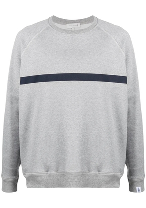 Mackintosh horizontal-stripe crew-neck sweatshirt - Grey