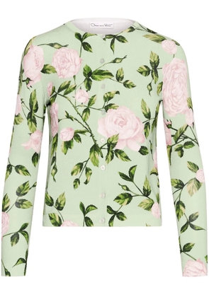 Oscar de la Renta English Rose print cardigan - Green