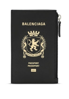 Balenciaga zip graphic document holder - Black