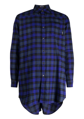 Undercover checkered ruched cotton shirt - Multicolour