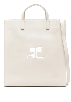 Courrèges Heritage leather tote bag - Grey