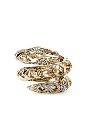 John Hardy 14K yellow gold Naga diamond ring