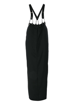 Jean Paul Gaultier Pre-Owned long skirt with suspenders - Black