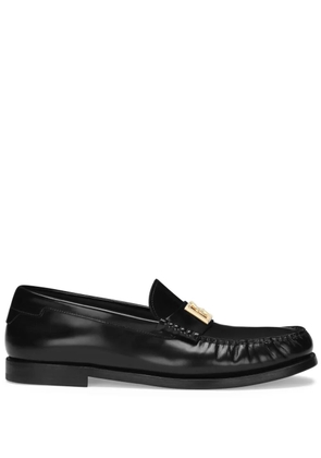 Dolce & Gabbana logo-plaque leather loafers - Black