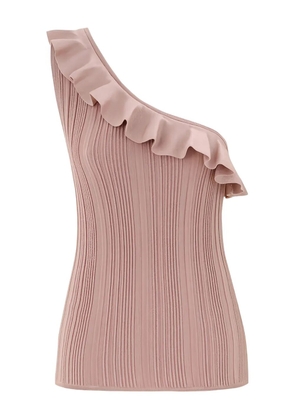 ZIMMERMANN Lucky metallic frill top - Pink