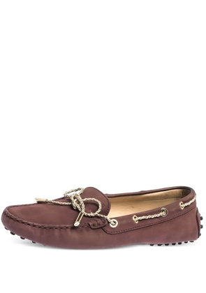 Tod's Vintage bow Nubuck-leather loafers - Brown