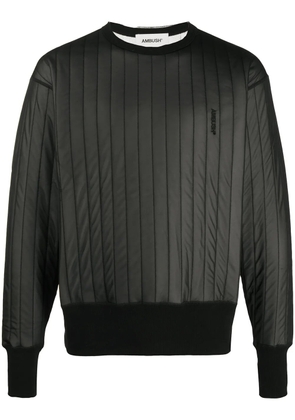 AMBUSH embroidered logo quilted sweatshirt - Black