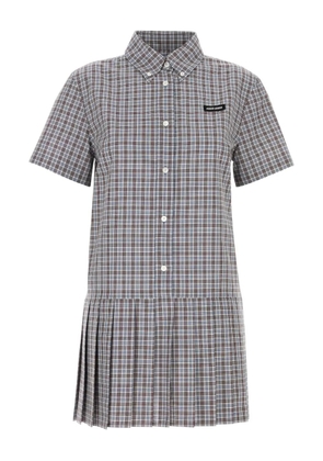 Miu Miu pleated checked shirt mini dress - Red