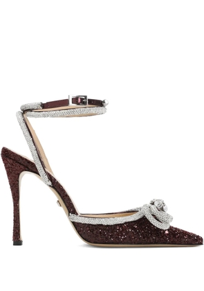 MACH & MACH 110mm Double Bow crystal-embellished pumps - Red
