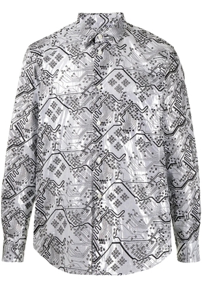 Comme Des Garçons perforated-detail cotton shirt - Silver