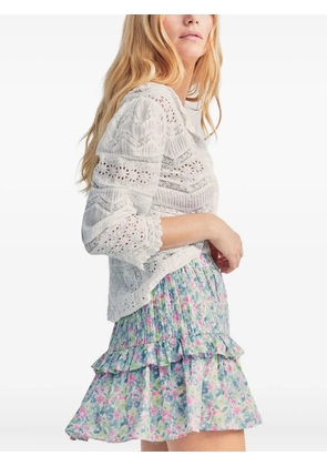 LoveShackFancy Ignacia floral-print skirt - Blue