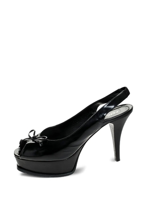 Fendi Pre-Owned 100mm bow-detail slingback sandals - Black