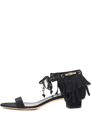 Gucci Pre-Owned fringe suede sandals - Black