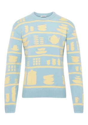JW Anderson crockery-jacquard jumper - Blue