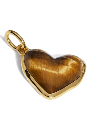 Monica Vinader 18K gold-vermeil and tiger-eye pendant necklace - Brown