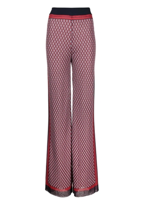 Balmain PB monogram-print knitted trousers - Blue