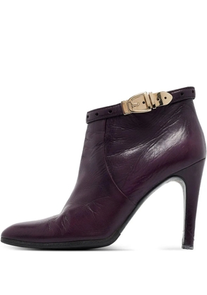 Gucci Pre-Owned buckled-detail ankle boots - Purple