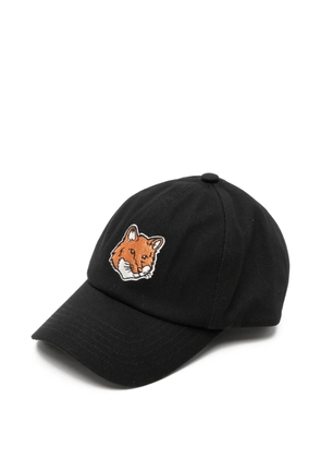 Maison Kitsuné embroidered-logo patch cap - Black