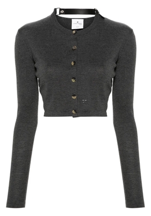 Courrèges cropped fine-knit cardigan - Grey