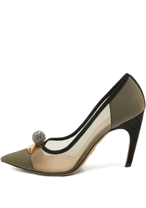 Christian Dior Pre-Owned 110MM mesh suede pumps - Neutrals