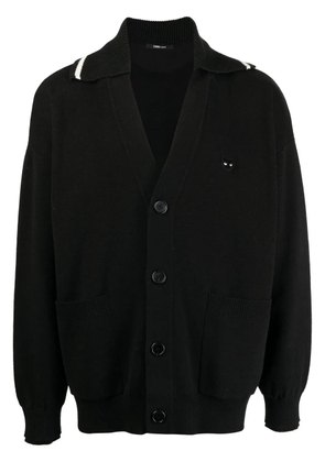 ZZERO BY SONGZIO V-neck logo-patch cardigan - Black