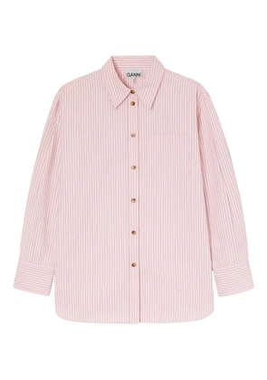 GANNI striped pocket shirt - Pink