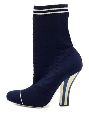 Fendi Pre-Owned 115mm Rockoko knitted boots - Blue