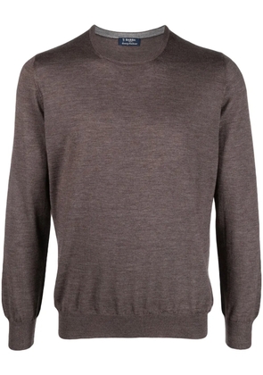 Barba crew-neck fine-knit jumper - Brown