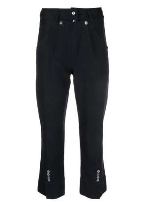 Christian Dior Pre-Owned 1990s flared buttoned cuffs cropped trousers - Blue