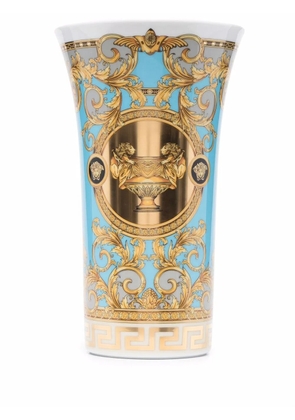 Versace Barocco-print porcelain vase - Blue