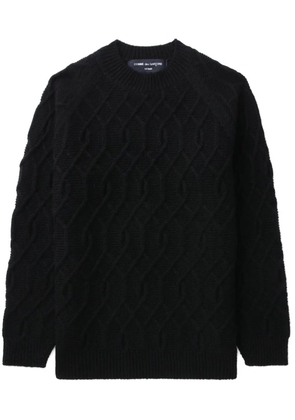 Comme des Garçons Homme geometric-pattern wool jumper - Black