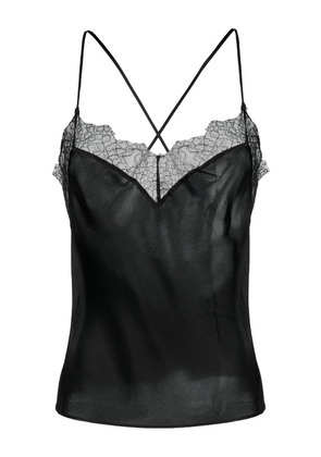 Maison Close Rendez-Vous lace-trim silk camisole - Black