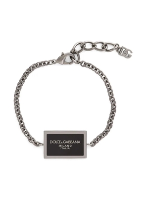 Dolce & Gabbana logo-plaque bracelet - Silver