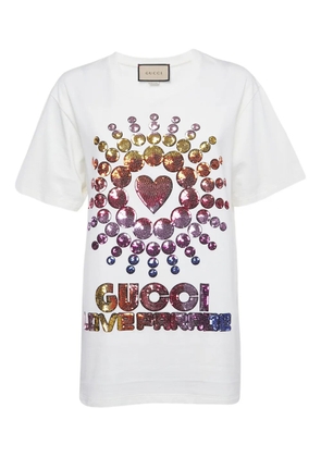 Gucci Pre-Owned sequin-embellished T-shirt - White