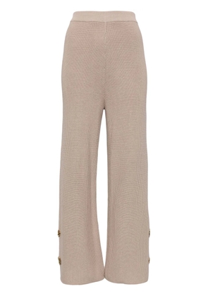 Izaak Azanei straight-leg knitted trousers - Brown