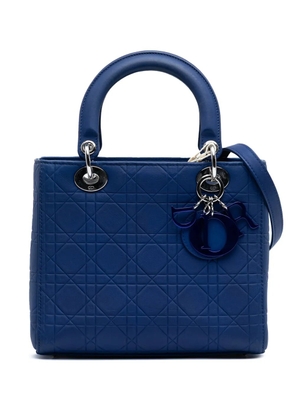 Christian Dior Pre-Owned 2014 Medium Lambskin Cannage Lady Dior satchel - Blue