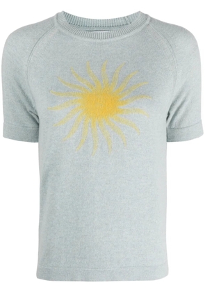 Barrie sun-motif cashmere top - Blue