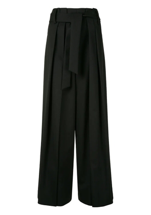 Goen.J paperbag wide-leg trousers - Black