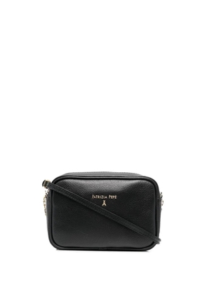 Patrizia Pepe logo-plaque leather crossbody bag - Black