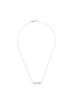 Suzanne Kalan 18kt rose gold sapphire bar necklace - Pink