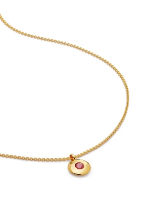 Monica Vinader 18kt recycled gold vermeil Birthstone ruby pendant necklace