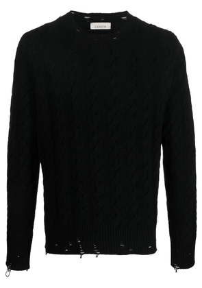 Laneus cable-knit crew neck sweater - Black