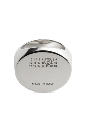 MM6 Maison Margiela numbers-engraved signet ring - Silver