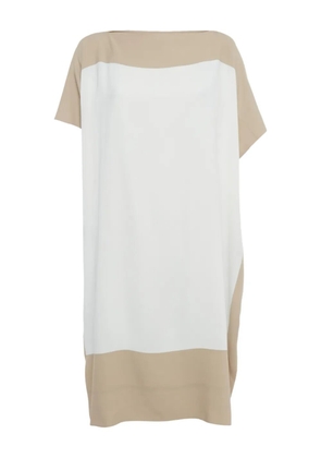 Christian Dior Pre-Owned M crepe colourblock dress - White