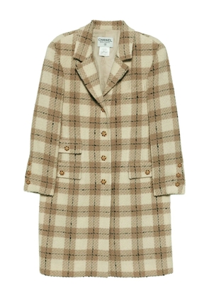 CHANEL Pre-Owned 1996 tweeded coat - Neutrals