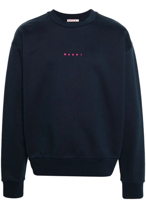 Marni logo-print cotton sweatshirt - Blue