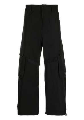 44 LABEL GROUP cargo-pocket cotton-blend trousers - Black