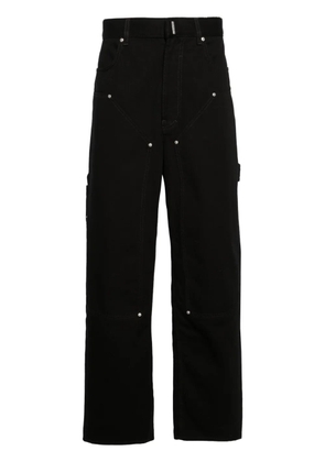 Givenchy wide-leg logo-plaque carpenter jeans - Black