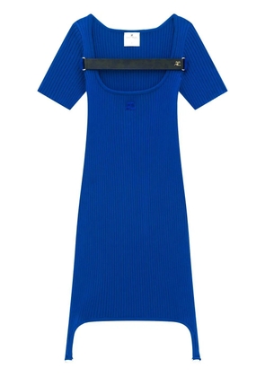 Courrèges maille racer bretelles short dress - Blue