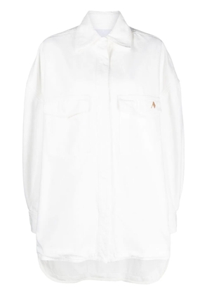 The Attico logo-embroidered shirt jacket - White